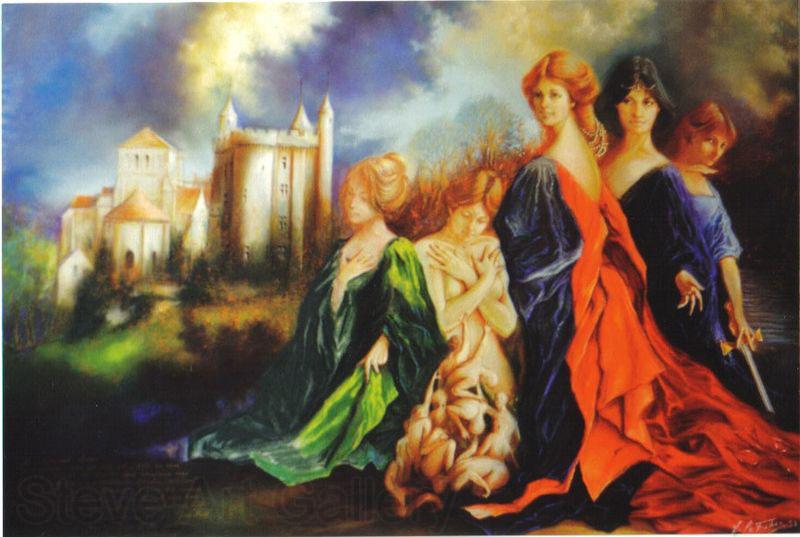 unknow artist Les dames de Morthemer Norge oil painting art